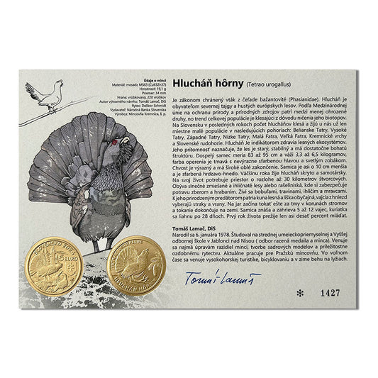 Autorská karta 5 EURO/2024 - Hlucháň hôrny - fauna a flóra na Slovensku