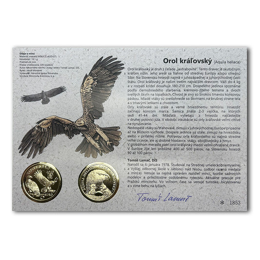 Autorská karta 5 EURO/2025 - Orol kráľovský - fauna a flóra na Slovensku